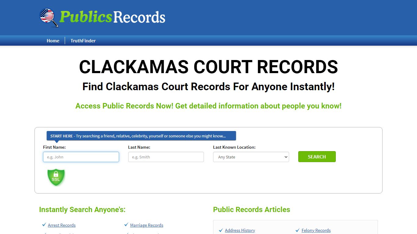 Find Clackamas Court Records For Anyone Instantly!